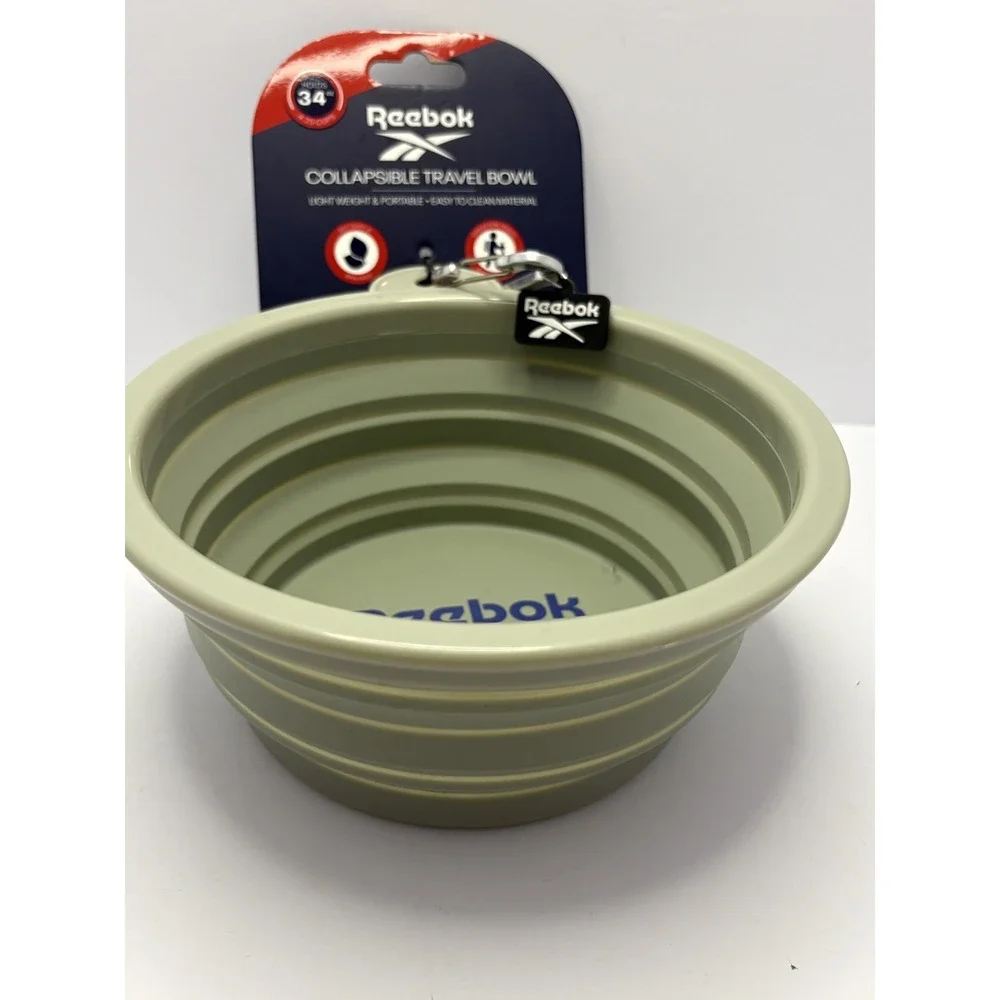 Reebok Collapsible Travel Bowl for Dogs 12-Ounce Portable Silicone Pet Bowl Gray